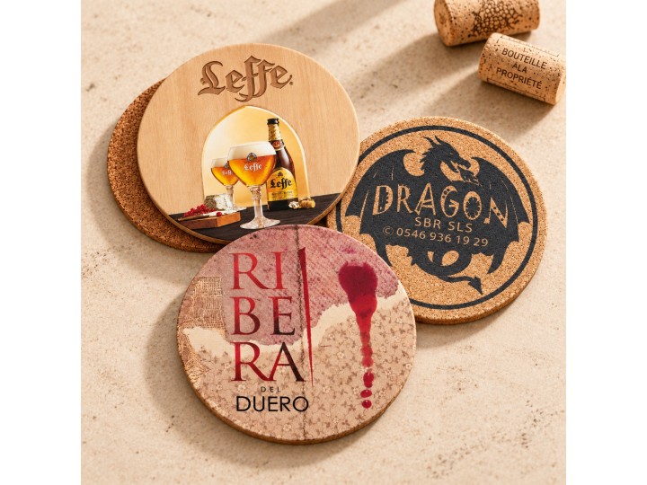 Posavasos con corcho - Circulares 80 mm
