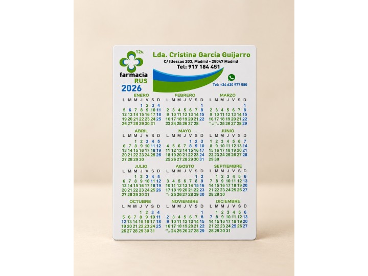 Calendarios Magnéticos 100 x 140 mm